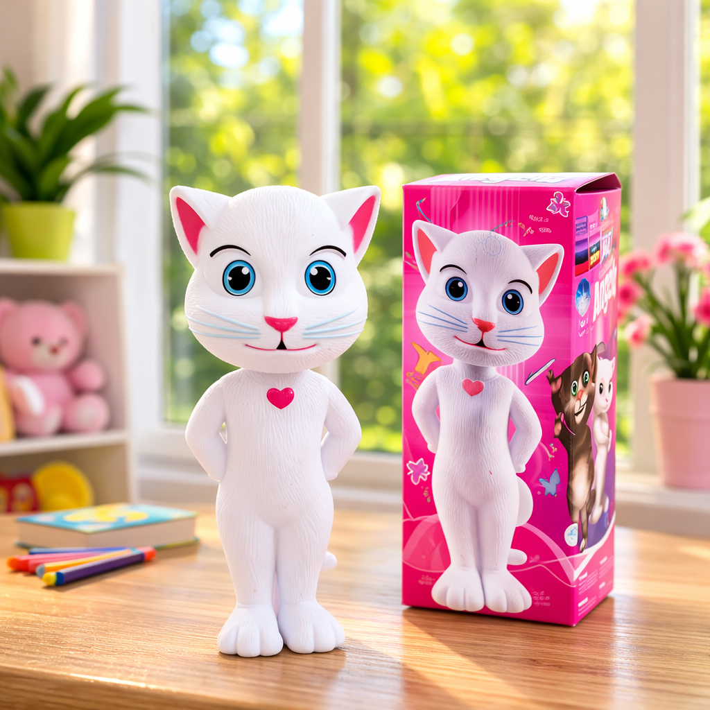 Интерактивна котка Talking Angela – говореща играчка за деца Какво представлява Интерактивна котка Talking Angela – говореща играчка за деца Интерактивна котка Talking Angela – говореща играчка за деца е забавна и изключително популярна детска играчка, която повтаря всичко, което кажете, със смешен и променен глас. Това очарователно повтарящо коте Анджела бързо се превръща в любим приятел на децата и носи много смях и забавление у дома. Когато детето докосне определените точки върху играчката, Talking Angela говореща котка издава различни звуци и реакции. Благодарение на 7 сензорни точки, малките могат да говорят с нея, да я гъделичкат и да взаимодействат по различни начини. Най-забавното е, че повтарящото коте Анджела ще повтори всяка дума със смешен глас, което кара децата да се смеят от сърце. Тази интерактивна говореща котка играчка е прекрасна детска играчка и чудесна идея за подарък за рожден ден, изненада за Коледа, подарък за кръщене или просто специална изненада за дете. Защо да изберете повтарящо коте Talking Angela – интерактивна котка играчка Родителите обичат тази играчка, защото тя не само забавлява, но и насърчава общуването и играта. Причини да купите Talking Angela говореща котка играчка: повтаря думите на детето със смешен глас има 7 сензорни точки за реакция и звуци стимулира говорното развитие развива въображението насърчава социалната игра Много родители търсят именно такива интерактивни говорещи играчки за деца, когато се питат къде да купя интересна детска играчка онлайн. Ползи за детето от интерактивна говореща котка Talking Angela Играта с Talking Angela повтарящо коте носи много ползи: стимулира комуникацията насърчава детето да говори повече развива слуховото възприятие създава много смях и положителни емоции подпомага въображението и ролевата игра Затова Talking Angela интерактивна котка е отличен избор за подарък за 3-годишно дете, подарък за 4-годишно дете, подарък за 5-годишно дете, подарък за 6-годишно дете, подарък за 7-годишно дете или подарък за 8-годишно дете. Технически характеристики на Talking Angela говореща котка Модел: Повтарящо коте Анджела Каталожен номер: 728407 Тип играчка: интерактивна говореща играчка Функция: повтаря думите със смешен глас Сензори: 7 точки за докосване Захранване: на батерии Размер на опаковката: 28 х 10 х 9 см Препоръчителна възраст: 3+ години Материал: безопасна пластмаса Отзиви от доволни родители ★★★★★ Мария Петрова – майка на дете на 7 години, Пловдив „Много интересна интерактивна говореща котка Talking Angela. Детето много се забавлява, когато котето повтаря думите му.“ ★★★★★ Иван Георгиев – баща на две деца, София „Купихме повтарящото коте Анджела за подарък и децата се смеят постоянно, когато говори със смешен глас.“ ★★★★★ Елена Димитрова – майка на дете на 5 години, Варна „Страхотна интерактивна детска играчка Talking Angela. Детето игра с нея цял следобед.“ Онлайн магазин Мама&Бебе В Онлайн магазин Мама&Бебе ще откриете внимателно подбрани детски играчки, образователни игри и интерактивни играчки, които развиват въображението на децата. Разгледайте магазина и поръчайте още сега: https://shopmamabebe.eu Срок на доставка: 2–3 дни Последвайте ни във Facebook: https://www.facebook.com/mamaandbabystore Телефон за поръчки: 0896944003 Коя е Talking Angela – любимата говореща котка на децата Talking Angela е очарователната бяла котка от популярната серия игри и анимации Talking Tom & Friends, позната на много деца заедно с приятеля си Том – Talking Tom. В тази играчка тя оживява като интерактивна говореща котка, която реагира на докосване, издава различни звуци и най-забавното – повтаря думите на детето със смешен и променен глас. Когато детето говори на повтарящото коте Анджела, играчката записва гласа и го възпроизвежда по забавен начин. Това кара малките да се смеят, да говорят повече и да експериментират със звуци и думи. Точно затова Talking Angela интерактивна котка е не само забавна играчка, но и чудесен помощник за по-лесно проговаряне и развитие на речта. Децата обожават да чуват собствения си глас, променен и повторен от играчката. Това стимулира любопитството, насърчава общуването и помага на малките да се упражняват в говорене, изразяване и социална игра. Благодарение на 7 сензорни точки, говорещата котка Talking Angela реагира при докосване, гъделичкане и разговор. Детето може да я докосне, да й говори, да я кара да повтаря думи и да играе с нея като с истински малък приятел. Тази интерактивна детска играчка е отлична идея за подарък за 3, 4, 5 или 6-годишно дете, защото съчетава забавление, смях и развитие на комуникационните умения. Разгледайте още интерактивни играчки Ако детето ви обича говорещи и реагиращи играчки, разгледайте и други подобни модели тук: Вижте всички интерактивни играчки: https://shopmamabebe.eu/produkt-kategoriya/interaktivni-igrachki/ Там ще откриете разнообразие от говорещи играчки, интерактивни животни, реагиращи плюшени играчки и детски играчки със звук, които правят играта още по-вълнуваща. Благодарим Ви, че избрахте Онлайн магазин Мама&Бебе. Радваме се, че избирате качествени детски играчки за вашите деца.