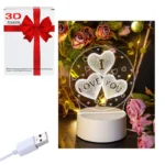 Интериорна 3D - LED настолна лампа "I LOVE U"