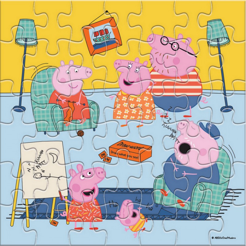 Пъзел Peppa Pig в овална форма ,- Luna Toys Пъзел Peppa Pig в овална форма е забавен и образователен пъзел за деца, който включва 42 големи елемента, идеални за малки ръчички. Този пъзел се отличава със своята уникална овална кутия и възможност за оцветяване на гърба на частите, което добавя допълнителна стойност и забавление за малчуганите. С размери 42х42 см, пъзелът Peppa Pig предоставя на децата увлекателно изживяване, докато се наслаждават на любимите си герои от анимационния сериал "Peppa Pig". Какво представлява пъзелът Peppa Pig в овална форма? Пъзелът Peppa Pig в овална форма е създаден от Luna Toys и предлага забавление и учене в едно. Със своите 42 големи елемента, този пъзел за деца е лесен за сглобяване и подходящ за деца над 3 години. Освен че предлага вълнуващо предизвикателство за малчуганите, пъзелът е идеален за развиване на фината моторика, концентрация и когнитивни умения. Уникалната възможност за оцветяване на гърба на частите прави играта още по-интересна и стимулира креативността на децата. Основни характеристики на пъзела Peppa Pig: Възраст: Подходящ за деца над 3 години. Брой елементи: 42 големи части, лесни за хващане и сглобяване. Размер на пъзела: 42х42 см – идеален за игра на пода или масата. Овална кутия: Уникален дизайн на кутията, удобна за съхранение и пренасяне. Възможност за оцветяване: Гърбът на всяка част може да бъде оцветен, което добавя допълнителна стойност и забавление. Марка: Luna Toys. Модел: 791348. Баркод: 5205698521348. Ползи от пъзела Peppa Pig за деца Развиваща играчка: Пъзелът Peppa Pig насърчава фината моторика и координацията око-ръка у децата. Двойно забавление: Възможността за оцветяване на гърба на частите прави този пъзел за деца двойно по-забавен и креативен. Подходящ за подарък: Пъзелът Peppa Pig е чудесен подарък за рожден ден или друг специален повод. Уникален дизайн: Овалната кутия не само привлича вниманието, но и прави съхранението на пъзела лесно и удобно. Открийте вълнуващия свят на пъзела Peppa Pig в овална форма и подарете на вашето дете часове на забавление и учене! За още интересни и образователни пъзели и играчки от марката Luna Toys, продължете да разглеждате нашия сайт. За още интересни и развиващи настолни игри и пъзели за деца, разгледайте тук. Открийте разнообразие от игри, които ще донесат радост и нови знания на вашето дете!
