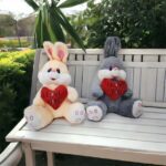 Плюшена играчка зайче с Бг песничка 45 см
