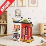 Детски супермаркет със скенер, касов апарат, светлина и звук
