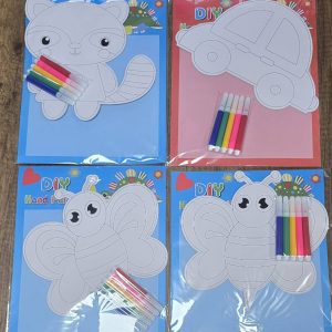 Комплект за оцветяване DIY с шаблони и флумастери
