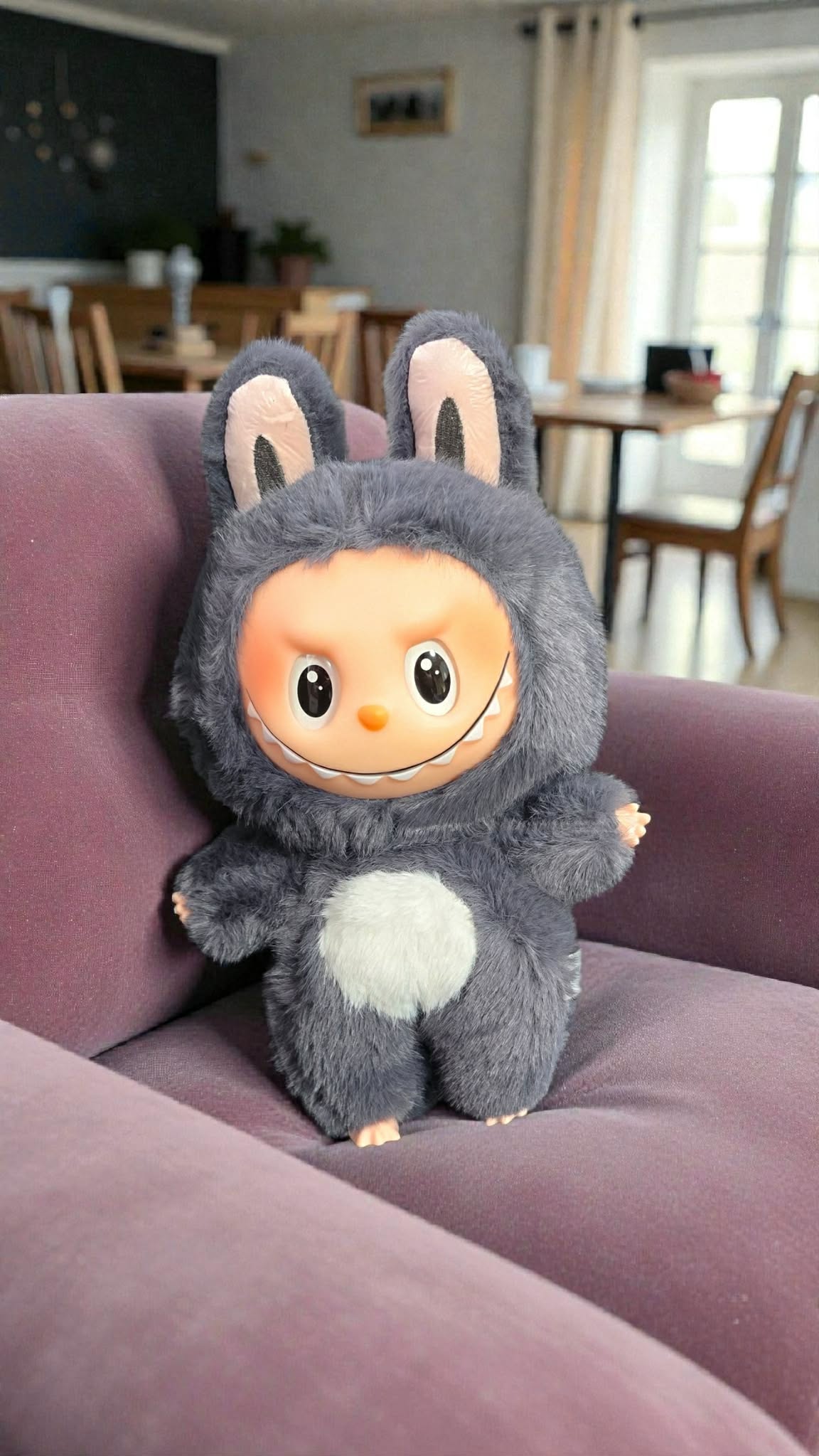 Плюшено Labubu Monster 30 см с крила – модерна дизайнерска детска играчка Плюшено Labubu Monster 30 см с крила е модерна дизайнерска плюшена играчка, вдъхновена от популярния арт герой Labubu. Това не е просто плюшено мече – това е тренд, стил и характер в едно. Със своята сива мека козина, изразителни големи очи, широка усмивка със зъбки и впечатляващи черни крила, моделът носи онова мистериозно „Monster“ излъчване, което феновете обожават. Тази прекрасна детска играчка е идеален подарък за рожден ден, 8 март, Великден, изненада за фен на Labubu или специален повод. Подходяща е за деца 3+ години и за всички, които следят тенденциите в колекционерските арт играчки. Какво е Labubu и защо е толкова популярен? Labubu е герой от артистичната вселена на илюстратора Kasing Lung, а впоследствие става световен хит чрез дизайнерските серии на POP MART. Персонажът съчетава сладко и леко тъмно излъчване – точно това го прави различен и модерен. Този модел е вдъхновен от Labubu Monster стил, познат още като Dark/Monster визия – по-мистериозен, с по-силен характер. Защо този модел има крила? Крилата подчертават „Monster“ концепцията – те символизират: въображение без граници свобода да бъдеш различен силен характер и индивидуалност Черните декоративни крила добавят драматичен ефект и правят Плюшено Labubu Monster 30 см с крила още по-разпознаваем и впечатляващ. Защо да купите този плюшен Labubu? Ако се питате „къде да купя модерна плюшена играчка Labubu“, това е отличен избор, защото: следва актуален тренд различава се от стандартните плюшени играчки подходящ е за подарък за 5-годишно, 6-годишно, 7-годишно дете харесван е от фенове на Pop Mart Играчките не правят децата ни по-послушни, но им дават пространство да бъдат себе си и да развиват въображението си. А този модел точно това прави – стимулира креативна игра и личен стил. Ползи за детето Развитие на въображението Емоционална привързаност Ролеви игри Усещане за сигурност Меката плюшена текстура прави играчката подходяща и за гушкане. Технически данни Размер: 30 см Материал: висококачествен плюш Дизайн: Monster стил с декоративни крила Подходящо за: деца 3+ години Категория: плюшени детски играчки Отзиви от доволни клиенти ★★★★★ Мария, гр. Пловдив, дете 6 г. „Най-красивият Labubu стил, който съм намирала онлайн. Детето не го оставя.“ ★★★★★ Деси, гр. Русе, 5 г. „Перфектен подарък за фен на Labubu. Много мек и качествен.“ ★★★★★ Антония, с. Труд „Търсих подарък за 8 март и това беше най-добрият избор.“ Защо да поръчате от Онлайн магазин Мама&Бебе? Онлайн магазин Мама&Бебе предлага модерни и тренди детски играчки, дизайнерски плюшени модели и подаръци за всеки повод. Купи лесно и бързо на shopmamabebe.eu Facebook: https://www.facebook.com/mamaandbabystore Телефон за поръчки: 0896944003 📦 Повече за условията на доставка с Еконт: https://www.econt.com 👇 Добавете в количката сега – ще се влюби не само детето, а и вие. Често задавани въпроси Подходящ ли е за малки деца? Да, препоръчва се за 3+ години. Оригинален POP MART ли е? Моделът е вдъхновен от Labubu стил. Подходящ ли е за подарък? Да, отличен избор за рожден ден, Великден,  или изненада за фен на Labubu. Ако търсите Labubu плюш за тийнейджър, тренд плюшена играчка от TikTok или Pop Mart стил Monster герой, това Плюшено Labubu Monster 30 см с крила е точният избор. Харесвано от TikTok фенове и колекционери, този дизайнерски плюш комбинира сладко и тъмно излъчване, което тийнейджърите обожават. Подходящо за подарък за рожден ден на 8, 9, 10+ години или изненада за фен на Labubu, който следи модерните арт тенденции. Благодарим Ви, че избирате Онлайн магазин Мама&Бебе. Нека домът ви бъде изпълнен с усмивки и въображение.