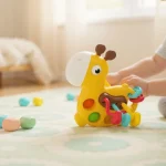 Сензорна играчка жираф за дърпане Huanger