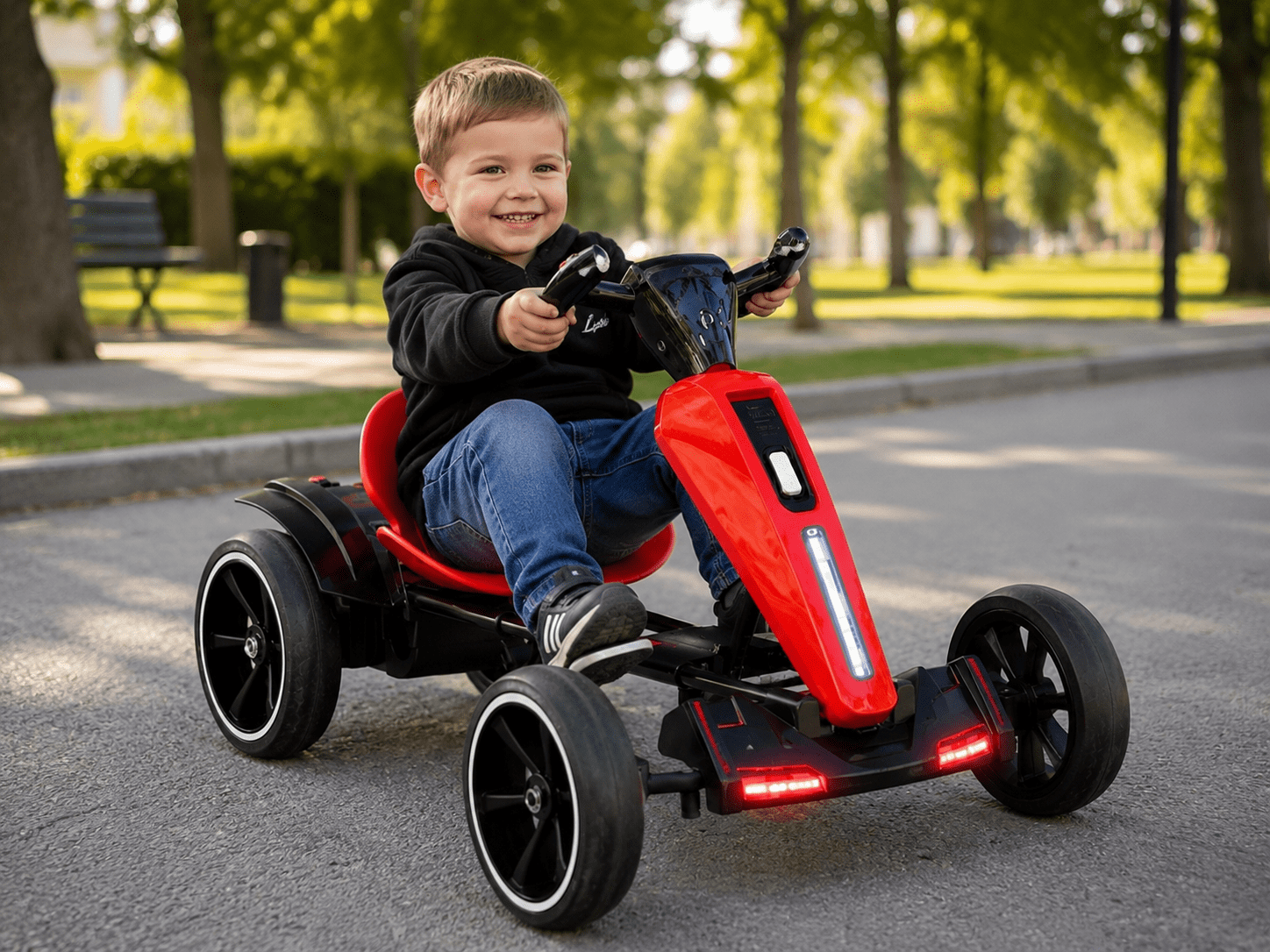 Детска Formula кола с акумулатор 12V Детска Formula кола с акумулатор 12V – спортно изживяване за малки шампиони Търсите впечатляващ подарък, който ще накара детето ви да се почувства като истински състезател? Тази модерна Детска Formula кола с акумулатор 12V е създадена за малки любители на бързите скорости, спортните коли и игрите навън. Още с първото каране децата се влюбват в ефектния Formula дизайн, ниската спортна визия и красивите LED светлини. Тази страхотна акумулаторна Formula кола за деца е прекрасна детска играчка за рожден ден, Коледа, Великден или специална изненада за 3, 4, 5 и 6-годишно дете. Подходяща е както за момчета, така и за момичета, които мечтаят за собствена спортна кола. Налични цветове: червен жълт син бял Защо родителите избират тази акумулаторна кола за деца? Все повече родители търсят къде да купя детска акумулаторна кола, която да бъде модерна, стабилна и наистина впечатляваща. Този модел комбинира красив дизайн, комфорт и забавление в едно. Причини да купите: Мощна батерия 12V Спортен Formula дизайн Атрактивни LED светлини Удобна и стабилна конструкция Подходяща за игри навън Широки колела за стабилност Любима играчка за активни деца 👇 Добавете в количката и подарете усмивки, движение и истинско състезателно настроение. Състезателна кола с акумулаторна батерия – ползи за детето Тази детска Formula кола с акумулатор 12V помага на детето: да развива координация да играе активно навън да изгражда увереност да развива въображение да прекарва повече време в движение Играчките не правят децата ни по-послушни, но им дават свобода да бъдат щастливи, активни и да създават свои приключения. Подходящ подарък за: подарък за 3-годишно дете подарък за 4-годишно дете подарък за 5-годишно дете подарък за момче подарък за момиче рожден ден Коледа изненада за дете Технически характеристики Модел: Formula Kart 080666 Батерия: 12V Максимално допустимо тегло: 30 кг Материал: пластмаса Размери: 80 x 57 x 57 см Цветове: червен, жълт, син, бял Подходяща за деца над 3 години Използва се под наблюдение на възрастен Отзиви от доволни клиенти ★★★★★ Петър Иванов, гр. Варна „Страхотна детска Formula кола с акумулатор. Детето ми е впечатлено и я кара всеки ден.“ ★★★★★ Мария Георгиева, гр. София „Много красива акумулаторна кола за деца. Светлините вечер изглеждат уникално.“ ★★★★★ Ивелина Петрова, с. Труд „Търсихме подарък за 4-годишно дете и това беше най-добрият избор.“ Често задавани въпроси Подходяща ли е за двор и парк? Да, моделът е идеален за игри навън. За каква възраст е подходяща? Подходяща е за деца над 3 години. Какво е максималното натоварване? До 30 кг. Защо да поръчате от Онлайн магазин Мама&Бебе? Онлайн магазин Мама&Бебе предлага богато разнообразие от детски акумулаторни коли, играчки и подаръци за момчета и момичета. Последвайте и нашата Facebook страница Мама&Бебе 📞 Поръчки и информация: 0896944003 📦 Повече за условията на доставка с Еконт: Econt Ако търсите къде да купя детска Formula кола с акумулатор 12V, която да впечатли всяко дете още от първия поглед, този модел е страхотен избор. Все повече родители избират акумулаторни коли за деца, защото те комбинират движение, забавление и активна игра навън. Това е идеален подарък за рожден ден, Коледа или специална изненада за малък любител на спортните автомобили. Тази модерна Детска Formula кола с акумулатор 12V е истински малък болид за деца, създаден за незабравими състезателни приключения. Спортният дизайн, ниската конструкция и ефектните светлини карат всяко дете да се почувства като истински Formula пилот. Ако търсите детски болид с акумулаторна батерия, който да впечатлява още от пръв поглед, този модел е страхотен избор за рожден ден, Коледа или специална изненада. Все повече родители избират подобни акумулаторни Formula коли и състезателни болиди за деца, защото съчетават активна игра, движение и истинско забавление навън.