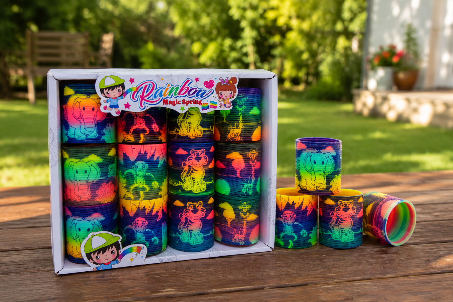 Цветна Спирала Дъга с Животни – Rainbow Magic Spring Цветна Спирала Дъга с Животни – класическа играчка, която никога не омръзва Търсите забавна, цветна и достъпна играчка, която ще донесе усмивки на всяко дете? Цветна Спирала Дъга с Животни – Rainbow Magic Spring е една от онези класически детски играчки, които забавляват поколения наред. С красивите си цветове, весели картинки на животни и магическо движение, тази спирала бързо привлича вниманието на малчуганите. Цветна Спирала Дъга с Животни е прекрасна детска играчка за рожден ден, награда, изненада, подаръче за парти или малък жест, който носи голяма радост. Децата обожават да я движат между ръцете си, да я пускат по стълбите и да наблюдават нейното забавно движение. Защо да изберете тази детска спирала с животни? Цветна Спирала Дъга с Животни съчетава забавление, движение и любопитство. Тя е чудесен избор за: Подарък за 3 годишно дете Подарък за 4 годишно дете Подарък за 5 годишно дете Подарък за 6 годишно дете Изненада за рожден ден Парти подаръци за деца Детски градини и занимални Ако се чудите къде да купя детски играчки онлайн, тази цветна спирала е отличен избор за малък бюджет и голямо забавление. Ползи за детето от играта със спиралата Докато играе с Цветна Спирала Дъга с Животни, детето развива: Координация между очите и ръцете Концентрация Логическо мислене Фината моторика Въображение Наблюдателност Играчките не правят децата ни по-послушни, но им дават пространство да бъдат себе си, да се развиват и да откриват нови начини за игра. Магическа спирала за игра у дома и навън Тази цветна спирала с животни е чудесна за игра в детската стая, на двора, по време на пътуване или семейна почивка. Благодарение на компактния си размер лесно се побира в раница или детска чанта и може да бъде навсякъде с детето. Технически характеристики Продукт: Цветна Спирала Дъга с Животни – Rainbow Magic Spring Модел: GA058552 Количество в кутия: 12 броя Размер на опаковката: 27 x 7 x 21 см Материал: Гъвкава пластмаса Дизайн: Цветна дъга с картинки на животни Подходящо за: момчета и момичета Отзиви от доволни клиенти ★★★★★ Мария Георгиева, гр. Пловдив „Страхотна цветна спирала дъга с животни. Детето ми постоянно я носи със себе си.“ ★★★★★ Иван Петров, гр. Варна „Купих няколко за подаръчета на рожден ден. Много харесвана играчка от всички деца.“ ★★★★★ Десислава Николова, с. Белозем „Класическа играчка, която не омръзва. Отлична идея за малък подарък.“ Често задавани въпроси Подходяща ли е за момчета и момичета? Да, подходяща е за всички деца. Може ли да се използва навън? Да, идеална е за двор, парк и пътуване. За каква възраст е подходяща? Подходяща е за деца над 3 години. Защо децата харесват спиралите? Заради забавното движение, ярките цветове и възможността сами да измислят различни игри. Цветна Спирала Дъга с Животни – Rainbow Magic Spring е една от най-популярните класически играчки в света. Малките деца се забавляват с нейното плавно движение, а по-големите обичат да я пускат по стълби и наклонени повърхности. Ако търсите къде да купя цветна спирала за деца, класическа детска играчка, парти подарък за деца или малък подарък за рожден ден, тази спирала е чудесен избор. Цветните животни и ефектът на дъгата правят играта още по-вълнуваща и интересна. Защо Цветна Спирала Дъга с Животни е толкова обичана от децата? Цветна Спирала Дъга с Животни – Rainbow Magic Spring е една от онези класически детски играчки, които никога не излизат от мода. Освен че е забавна за игра у дома, тя е и чудесен избор за подаръчета за детска градина, изненада за гости на рожден ден, награда за деца, парти подаръци и малки жестове, които оставят големи усмивки. Ако търсите евтини подаръчета за деца, подаръци за гости на рожден ден или играчки за детска градина, тази цветна спирала е страхотна идея. Децата могат да играят по много различни начини. Най-забавно е да поставят спиралата върху стълби и да наблюдават как сама се спуска стъпало по стъпало. Могат да я разтягат, свиват, търкалят по пода или да измислят собствени игри с нея. Именно това прави Цветна Спирала Дъга с Животни толкова интересна и различна от обикновените играчки. Още по-впечатляващо е, че когато спиралата се разтегне, се разкриват красиви неонови изображения на животни, които изпъкват ярко и създават впечатляващ ефект. Цветовете са наситени и атрактивни, а животинките изглеждат още по-красиви при игра и движение. Много родители избират Цветна Спирала Дъга с Животни като подарък за 3 годишно дете, подарък за 4 годишно дете, подарък за 5 годишно дете или подарък за 6 годишно дете, защото съчетава достъпна цена, забавление и дълготрайна игра. Ако се чудите къде да купя детски играчки онлайн, подаръчета за рожден ден в детската градина или интересни парти подаръци за деца, тази цветна спирала е чудесен избор. За Онлайн магазин Мама&Бебе Онлайн магазин Мама&Бебе предлага богато разнообразие от детски играчки, образователни комплекти и подаръци за всякакви поводи. Сайт: shopmamabebe.eu Facebook: https://www.facebook.com/mamaandbabystore Телефон за поръчки: 0896944003 📦 Повече за условията на доставка с Еконт: https://www.econt.com 👇 Добавете в количката още сега – ще се влюби не само детето, а и Вие! Благодарим Ви, че избрахте Онлайн магазин Мама&Бебе!
