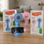 Детски USB Вентилатор Stitch със Стойка за Телефон