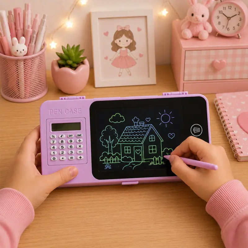 LCD цветен графичен таблет с моливник и калкулатор 3 в 1 - Image 2
