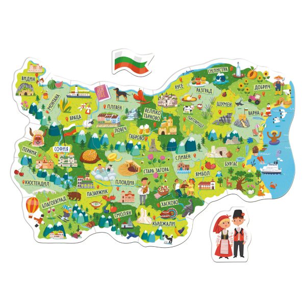 Магнитна игра пъзел Карта на България – 30 части Dodo Опознайте България по най-забавния начин! Магнитна игра пъзел Карта на България – 30 части Dodo е образователна детска играчка, която превръща ученето в истинско приключение. Вместо децата просто да разглеждат карта в учебник, те сами сглобяват България област по област, откриват административните центрове и научават интересни факти за различните райони на страната. Това не е просто пъзел. Това е образователна магнитна игра, която развива знания, логическо мислене, пространствено ориентиране и любознателност още от ранна възраст. Благодарение на магнитните елементи играта може да се използва многократно върху хладилник, магнитна дъска или всяка метална повърхност. След като бъде подредена, красивата карта може да остане като украса в детската стая и ежедневно да напомня наученото. Ако търсите подарък, който носи знания, забавление и качествено време със семейството, Магнитна игра пъзел Карта на България е прекрасен избор. Защо родителите избират Магнитна игра пъзел Карта на България? Все повече родители търсят играчки, които не само забавляват, но и учат. Именно това предлага Магнитна игра пъзел Карта на България Dodo. Докато детето подрежда отделните области, то неусетно започва да разпознава формите им, научава имената на областите, административните центрове и характерните природни, исторически и културни забележителности. По този начин ученето се случва естествено чрез игра – без напрежение и без скука. Това е прекрасна детска образователна играчка, която ще бъде интересна дълго време и ще помогне при подготовката за детската градина и училище. Ползи за детето Избирайки Магнитна игра пъзел Карта на България, Вие инвестирате в развитието на Вашето дете. Играта подпомага: развитието на логическото мислене фината моторика концентрацията наблюдателността пространственото мислене ориентирането върху карта любознателността интереса към географията самостоятелното решаване на задачи координацията между очите и ръцете запомнянето чрез игра семейното общуване Играчките не правят децата ни по-послушни, но им дават пространство да бъдат себе си, да задават въпроси, да откриват нови знания и да се развиват уверено всеки ден. Защо да купите именно този магнитен пъзел? На пазара има много пъзели, но малко от тях съчетават толкова успешно забавление и образование. Магнитна игра пъзел Карта на България Dodo позволява на детето: ✔ да научи областите на България ✔ да разпознава административните центрове ✔ да открива забележителности ✔ да учи чрез практика ✔ да играе многократно благодарение на магнитните елементи ✔ да развива полезни знания още преди училище Това е чудесен избор както за самостоятелна игра, така и за занимания с родители, баба, дядо, братче, сестриче или приятели. Идеален подарък за любознателни деца Търсите подарък за 3-годишно дете, подарък за 4-годишно дете, подарък за 5-годишно дете или подарък за 6-годишно дете, който да бъде едновременно интересен и полезен? Магнитна игра пъзел Карта на България Dodo е чудесна идея за: рожден ден; Коледа; Великден; първи учебен ден; награда за постигнат успех; изненада за любознателно дете. Тази образователна играчка ще зарадва както момичета, така и момчета и ще се превърне в любима семейна игра. Онлайн магазин Мама&Бебе В Онлайн магазин Мама&Бебе ще откриете богато разнообразие от детски играчки, образователни игри, магнитни игри, пъзели Dodo, дървени играчки и подаръци за рожден ден, Коледа, Великден и други специални поводи. 📞 За въпроси и поръчки: 0896944003 🌐 Поръчайте лесно и сигурно от shopmamabebe.eu 📘 Последвайте ни във Facebook: Онлайн магазин Мама&Бебе – https://www.facebook.com/mamaandbabystore 📦 Изпращаме с Еконт до цяла България. Повече информация за условията на доставка можете да откриете на econt.com. 🏬 За жителите на гр. Раковски е възможно лично получаване от нашия склад след предварителна уговорка и потвърждение за наличност. 👇 Добавете Магнитна игра пъзел Карта на България – 30 части Dodo в количката още днес и подарете на детето си възможността да опознава България по интересен, забавен и запомнящ се начин! Как се играе с Магнитна игра пъзел Карта на България – 30 части Dodo? Магнитна игра пъзел Карта на България е лесна, интересна и образователна игра, която превръща ученето по география в истинско приключение. Детето започва като разглежда отделните магнитни елементи и постепенно ги подрежда, докато създаде цялата карта на България. По време на играта разпознава областите, административните центрове и интересните природни, културни и исторически забележителности. След като картата бъде сглобена, може да използвате играта по различни начини: поставете я върху хладилника и ежедневно упражнявайте областите; използвайте я върху магнитна дъска по време на занимания у дома; включете я в образователни игри в детската градина; подходяща е за училища, занимални, логопедични кабинети и образователни центрове; превърнете ученето в семейна игра, като задавате въпроси и търсите различни градове и забележителности. След края на играта красивата карта може да остане закрепена на магнитна повърхност и да служи като полезно помагало всеки ден. Какви градове и областни центрове ще открие детето? На Магнитна игра пъзел Карта на България – 30 части Dodo са представени едни от най-важните областни градове в България, сред които: София, Видин, Монтана, Враца, Плевен, Ловеч, Велико Търново, Русе, Разград, Силистра, Добрич, Шумен, Търговище, Варна, Перник, Кюстендил, Благоевград, Пазарджик, Пловдив, Стара Загора, Сливен, Ямбол, Бургас, Хасково, Кърджали и Смолян. Освен градовете, децата ще открият и множество красиви илюстрации на природни, исторически и културни забележителности, животни, традиции и характерни символи на различните райони на България. Идеална за детски градини и училища Благодарение на магнитните елементи играта е изключително удобна за групови занимания. Учителите могат да поставят частите върху магнитна бяла дъска, а децата последователно да намират правилното място на всяка област. Това превръща урока в забавна игра и улеснява запомнянето. Онлайн магазин Мама&Бебе предлага тази образователна игра и за детски градини, училища, занимални и образователни центрове. Издаваме фактури и изпращаме поръчки до всяка детска градина и училище в България. Идеи за игра Една игра – десетки начини за забавление. Намери областта – родителят назовава област, а детето трябва да открие правилното магнитно парче. Познай града – назовете административен център, а детето трябва да покаже къде се намира. Кой живее тук? – разгледайте животните и характерните символи, изобразени на картата, и поговорете за различните региони. Опиши забележителността – насърчете детето да разказва какво вижда върху всяка област. Подреди България за време – чудесна семейна игра за повече забавление. Може да се използва многократно За разлика от обикновените картонени пъзели, Магнитна игра пъзел Карта на България – 30 части Dodo позволява безброй повторения. След като бъде сглобена, картата може лесно да бъде разглобена и започната отново. Магнитните части прилепват стабилно върху: хладилник магнитна бяла дъска метален шкаф метални учебни табла магнитни стативи всяка гладка метална повърхност. Това позволява играта да се използва ежедневно, без частите да се разместват лесно. Подходяща за детски градини и училища Магнитна игра пъзел Карта на България – 30 части Dodo е отлично образователно помагало за: детски градини; подготвителни групи; начални училища; занимални; образователни центрове; логопедични кабинети; ресурсни учители; семейно обучение у дома. Учителят може да поставя отделните магнитни части върху магнитна дъска, а децата последователно да намират правилното място на всяка област. Това насърчава работата в екип, активното участие и ученето чрез игра. Онлайн магазин Мама&Бебе работи с детски градини, училища и образователни институции в цяла България. ✔ Издаваме фактури. ✔ Изпращаме поръчки до всяка детска градина и училище в България. ✔ Предлагаме бърза доставка с Еконт и съдействие при избор на подходящи образователни играчки. Защо децата толкова я харесват? Красивите илюстрации, ярките цветове и магнитните елементи превръщат ученето в игра. Вместо да запаметяват суха информация, децата откриват България сами – област по област, град по град. Именно затова Магнитна игра пъзел Карта на България – 30 части Dodo е сред най-предпочитаните образователни играчки за ранно обучение и подготовка за училище. 👇 Добавете Магнитна игра пъзел Карта на България – 30 части Dodo в количката още днес и подарете на детето знание, което ще остане за цял живот!