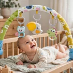 Музикална бебешка арка за кошара с играчки и светлина