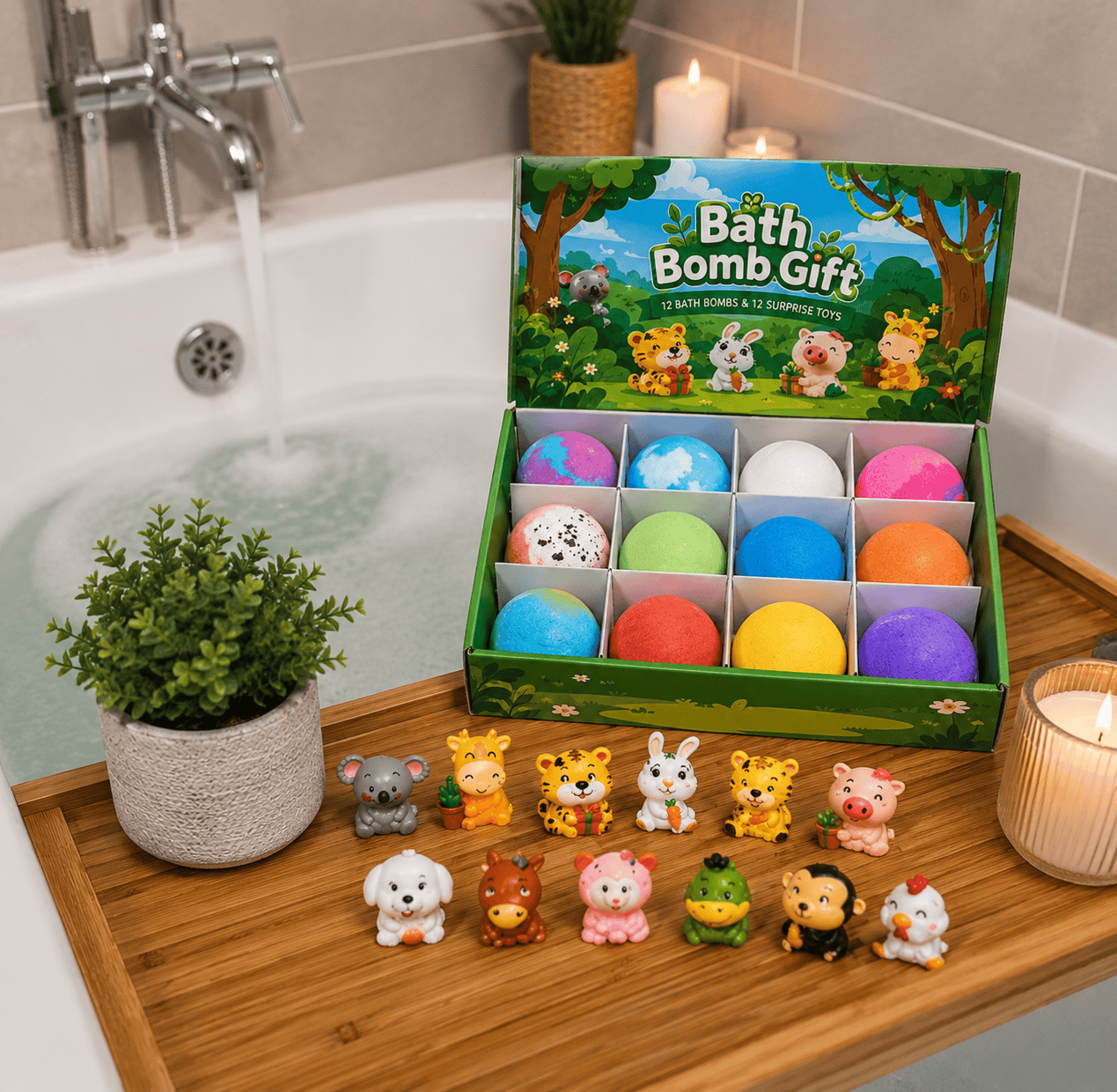 Бомбичка за баня Bath Bomb с играчка изненада Бомбичка за баня Bath Bomb с играчка изненада е забавен детски продукт за вана, който превръща къпането в истинско приключение. Поставена в топла вода, цветната бомбичка започва да се разтваря и да образува пяна, а след пълното ѝ разтваряне детето открива скрита играчка изненада. Всяка Бомбичка за баня Bath Bomb с играчка изненада тежи 100 г и се продава на бройка. Можете да избирате между две тематични вариации – Горски животни и Морски животни. Конкретната фигурка вътре остава изненада! Това е чудесна изненада за дете, малък подарък за рожден ден, допълнение към по-голям подарък или просто начин обикновеното вечерно къпане да стане много по-интересно. Защо детската Bath Bomb с играчка е толкова забавна? Тайната е в очакването. Детето вижда как детската бомбичка за баня постепенно се разтваря, но до последния момент не знае кое животинче се крие вътре. Така получавате две забавления в едно – интересен ефект във водата и мини играчка, която остава след банята. Ако търсите къде да купите Bath Bomb с играчка онлайн, изберете желания вариант и добавете продукта в количката още сега. Горски или морски животни – избери своята бомбичка с изненада Предлагаме Бомбичка за баня Bath Bomb с играчка изненада в две вариации: Горски животни – тематична мини фигурка животинче. Морски животни – изненада за малките любители на морския свят. Важно: продава се 1 брой бомбичка, а не целият дисплей от снимката. Играчката във всяка бомбичка е изненада и конкретна фигурка не се избира. Как се използва бомбичката за вана с играчка? Използването е лесно. Напълнете ваната с подходящо топла вода и поставете Bath Bomb бомбичката вътре. Тя започва постепенно да се разтваря и да образува пяна. След като се разтвори напълно, се появява малка играчка изненада. Къпането вече не е просто част от вечерната рутина – детето очаква момента, в който ще разбере какво животинче се е паднало. Ползи от детската бомбичка за баня с изненада Бомбичката за вана с играчка създава приятно очакване и превръща ежедневната баня в игра. Детето наблюдава процеса на разтваряне, очаква изненадата и след това може да добави новото животинче към своите мини фигурки. Подходяща е и за родители, които търсят оригинална малка изненада за дете, без непременно да чакат специален повод. Играчките не правят децата ни по-послушни, но им дават пространство да бъдат любопитни, да играят и да превръщат малките ежедневни моменти в хубави спомени. Технически характеристики – Bath Bomb с играчка Продукт: Бомбичка за баня с играчка изненада Наименование: Bath Bomb Gift Тегло: 100 г / 1 брой Продажба: на бройка Варианти: Горски животни / Морски животни Съдържание: 1 бомбичка + 1 мини играчка изненада Действие: разтваря се във вода и образува пяна Материал: според предоставената информация – изработена от безвредни материали Размер: не е предоставен от производителя Възраст: следвайте обозначението върху оригиналната опаковка Употреба: под надзор на възрастен Защо да поръчате Bath Bomb с играчка изненада? Защото това не е просто бомбичка за баня. Детето получава преживяване, очакване и накрая истинска малка изненада. Подходящ избор е, ако търсите подарък за дете, малка награда, допълнение към подарък за рожден ден, Коледа, Великден или просто изненада без повод. Може да поръчате и от двата варианта – Горски животни и Морски животни, за още повече изненади. Отзиви за бомбичка за баня с играчка ★★★★★ Мария, Пловдив „Много забавна бомбичка за баня с играчка. Дъщеря ми чакаше с нетърпение да се разтвори, за да види какво животинче ще се падне. Взехме Горски животни и определено ще пробваме и Морските.“ ★★★★★ Десислава, София „Поръчах Bath Bomb с играчка изненада като малък подарък за дъщеря ми. Най-много ѝ хареса моментът, когато след разтварянето се появи фигурката. Много сладка идея за изненада.“ ★★★★★ Ивелина, гр. Раковски „Взех две бомбички – Горски животни и Морски животни. Децата много се забавляваха да чакат коя играчка ще се появи. Харесва ми, че всяка бомбичка е отделна изненада.“ ★★★★★ Николета, Варна „Търсех детска бомбичка за баня с играчка и тази много се хареса. Банята стана забавление, а накрая остана и малко животинче за игра.“ ★★★★★ Гергана, Стара Загора „Чудесна идея за малка изненада за дете. Поръчах няколко за подаръчета и дъщеря ми веднага поиска една и за себе си. Определено бихме поръчали отново.“ Често задавани въпроси за детската Bath Bomb Колко бомбички получавам? Цената е за 1 брой бомбичка от 100 г. Има ли играчка във всяка бомбичка? Да, след пълното разтваряне се появява мини играчка изненада. Мога ли да избера животинчето? Избира се тематична вариация Горски животни или Морски животни, но конкретната фигурка е изненада. Подходяща ли е за подарък? Да. Това е чудесна малка изненада за дете, допълнение към подарък или забавен продукт за баня. Поръчай бомбичка за баня с играчка от Мама&Бебе В Онлайн магазин Мама&Бебе ще откриете интересни детски играчки онлайн, подаръци, творчески занимания, антистрес играчки и още много предложения за момичета и момчета. Избери Горски или Морски животни, добави в количката и подготви следващата изненада за баня! За поръчки и въпроси: 089 694 4003 Последвайте и Мама&Бебе във Facebook за нови продукти и предложения. Информация за куриерските услуги можете да намерите в Еконт. Благодарим Ви, че избирате Онлайн магазин Мама&Бебе! Очакваме Вашите поръчки и сме тук, за да Ви помогнем. Бомбичка за баня Bath Bomb с играчка изненада 100 г Детска Bath Bomb с играчка горски животни Бомбичка за вана с играчка морски животни Bath Bomb Gift с мини животинче изненада