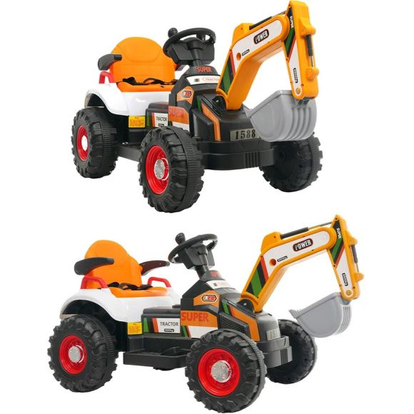 Детски акумулаторен трактор OCIE 12V с кофа – Жълт - Image 2