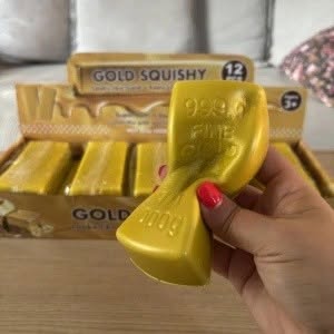 Златно кюлче Скуиши Gold Squishy – антистрес играчка - Image 2