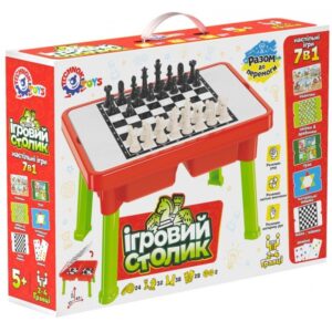Детска маса за игри Technok Toys 7 в 1 с шах и табла