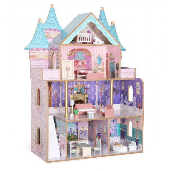 Дървена къща за кукли Замък The Castle 90 см с 18 аксесоара - Image 3