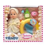 Bambolina Teddy кукла бебе 36 см с халат и аксесоари