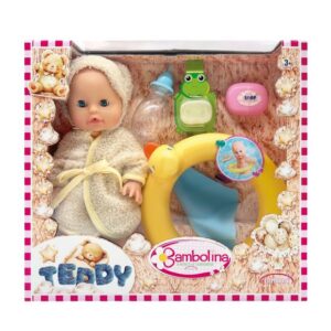 Bambolina Teddy кукла бебе 36 см с халат и аксесоари