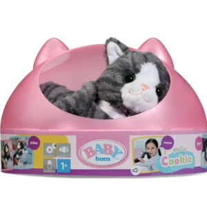 BABY born интерактивно коте Cookie мяука и мърка с легълце