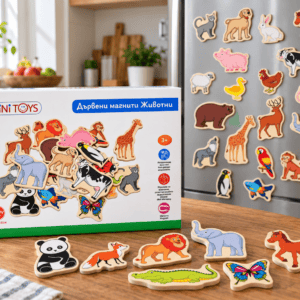 Дървени магнитни животни 25 части Tini Toys
