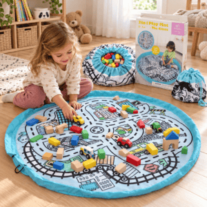 Tooky Toy Постелка за игра 3 в 1 Град с торба за играчки