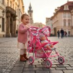 Количка за кукли Mini с чанта и регулируема облегалка