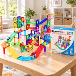 PicassoTiles – магнитна писта за топчета 108 части