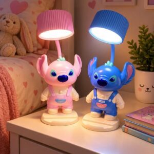 Детска LED лампа Стич и Ейнджъл 30 см с USB