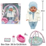 Кукла бебе Yala Baby 35 см с гърне и активна гимнастика