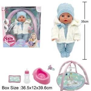 Кукла бебе Yala Baby 35 см с гърне и активна гимнастика